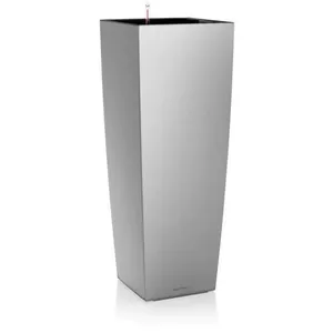 LECHUZA Pot de fleur Cubico Alto Premium 40 - kit complet, argent métallisé pas cher