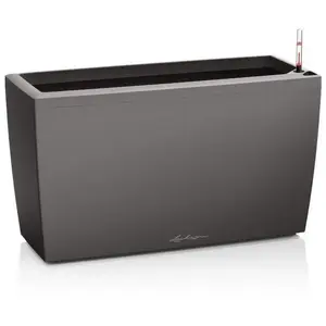 Comparateur de prix : LECHUZA Pot de fleur Cararo Premium - kit complet, anthracite métallisé