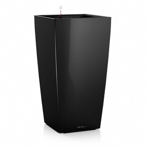 Comparateur de prix : Pot de fleur LECHUZA Cubico Premium 40 - kit complet, noir brillant