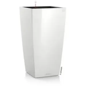 Comparateur de prix : Pot carré Lechuza Premium blanc brillant 50 x 50 x h.95 cm