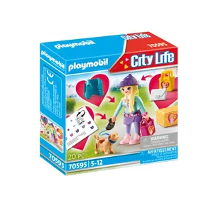 Playmobil City Life 70595 Mannequin avec chien pas cher