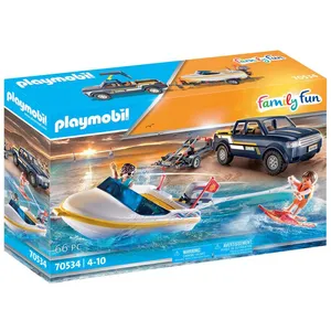 PLAYMOBIL Family Fun 70534 Véhicule tout-terrain et bateau