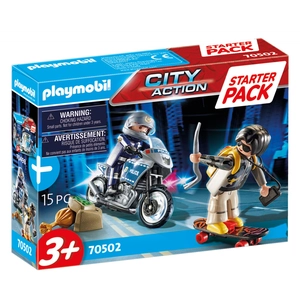 Playmobil City Action 70502 Motard de police et voleur pas cher