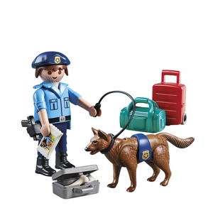 Playmobil uf de Pâques 70085 Policier avec chien pas cher