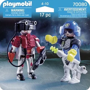 Comparateur de prix : PLAYMOBIL - Space - Policier de l'espace et robot - Playmobil Duos