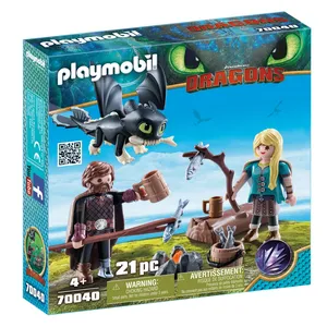 Comparateur de prix : Playmobil Playmobil 70040 - Harold Et Astrid Avec Bébé Dragon