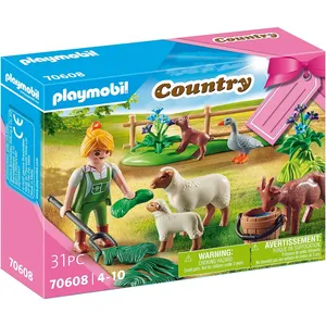 Playmobil 70608 GESCHENKSET BOERIN MET WEIDEDIEREN/FERMIÈRE pas cher