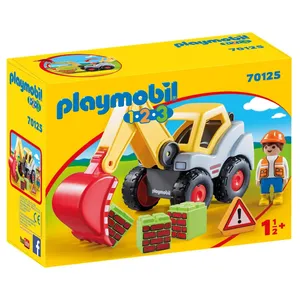 Comparateur de prix : Pelleteuse PLAYMOBIL 1.2.3 - Modèle: Pelleteuse - Couleur: Jaune - Pour Enfant de 18 mois et plus