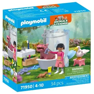 Playmobil L'heure Du Bain Des Animaux-71950 pas cher