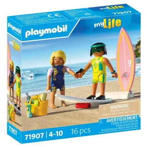 PLAYMOBIL - Cours de surf à la plage, 2 personnages - 71907 pas cher