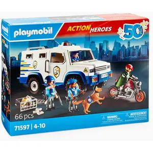 Playmobil Action Heroes 71597 Fourgon blindé avec convoyeurs de fonds pas cher