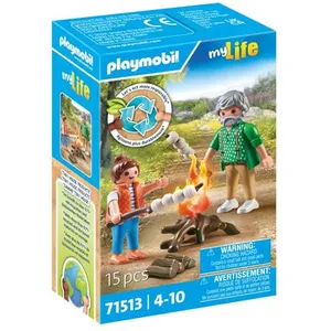 Comparateur de prix : Playmobil My Life Grand-père Avec Petite Fille Et Feu De Camp 71513 Multicolore