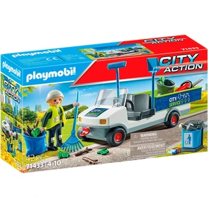 Agent entretien avec véhicule électrique Playmobil City Action 71433 pas cher