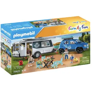 Playmobil Family Fun 71423 Famille avec voiture et caravane pas cher
