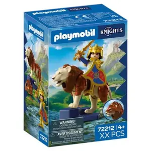 PLAYMOBIL : Lion avec un chevalier doré pas cher