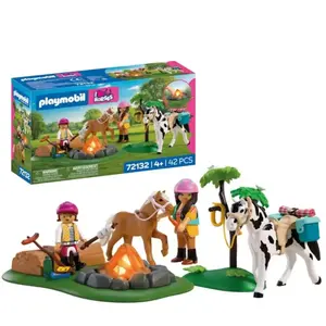 NAN Set Randonnée Équestre Playmobil Playmobil 72132 Multicolor Plastique pas cher