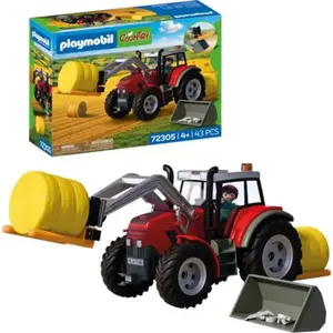 Playmobil Grosser Traktor mit Heuballen pas cher