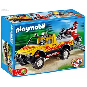 Comparateur de prix : Playmobil Playmobil 4228 Pick-Up Et Quad De Course Rouge