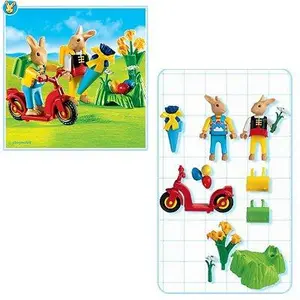 PLAYMOBIL 4458 - Lapins/patinette pas cher