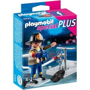 PLAYMOBIL - Pompier avec bouche d'incendie 4795 - Spécial Plus - A partir de 4 ans pas cher