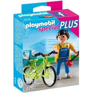 Playmobil Playmobil 4791 - Bricoleur Avec Matériel Et Vélo pas cher