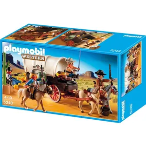 PLAYMOBIL - Chariot avec Cow-Boys et Bandits - Western - 82 pièces