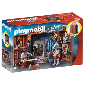 PLAYMOBIL 5637 Chevaliers - Coffre Chevalier et forgeron pas cher