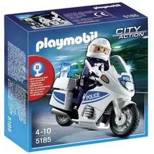 PLAYMOBIL 5185 Motard Police et Lumière pas cher