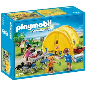PLAYMOBIL - Famille et Tente de Camping - 3 personnages - 82 pièces - Summer Fun pas cher