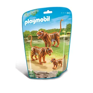 PLAYMOBIL - Le Zoo - Couple de Tigres avec Bébé - Mixte - City Life pas cher