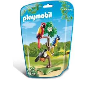 PLAYMOBIL - Le Zoo - Contient 2 perroquets et 1 toucan