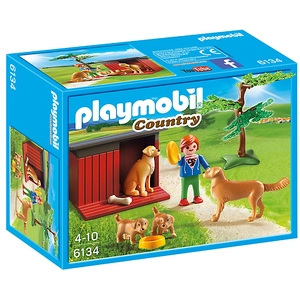 PLAYMOBIL 6134 Enfant avec famille de goldens retrievers pas cher