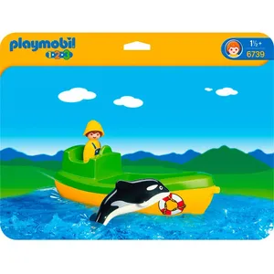 Playmobil 123 6739 - Pêcheur, Bateau Et Dauphin pas cher