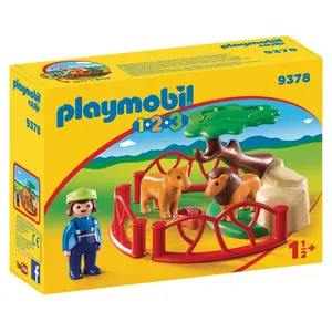 PLAYMOBIL 1.2.3 - 9378 - Lions avec enclos - Mixte - A partir de 18 mois pas cher