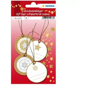 Comparateur de prix : Herma herma etiquette pour cadeau de noël 3d, rond, or noir