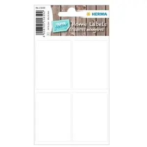 HERMA 15660 Lot de 6 feuilles d'étiquettes multi-usages 25 x 40 mm, 8 pièces par feuille, 48 autocollants, étiquettes ménagères à écrire, mates, vierges en papier, blancVendu parwelcome-office