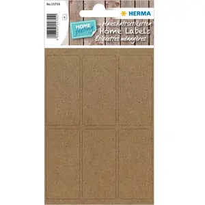 HERMA 15755 Lot de 4 feuilles d'étiquettes multi-usages en papier d'herbe, 26 x 54 mm, 6 pièces par feuille, 24 autocollants, étiquettes ménagères pour écrire, étiquettes adhésives en papier silphie,Vendu parwelcome-office