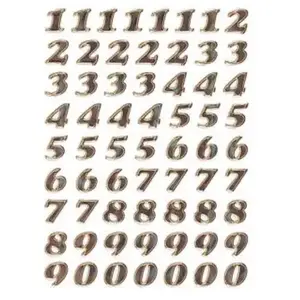 Comparateur de prix : Merkloos / Sans marque 1 Planche de Stickers Chiffres en Italiques Dorés 8mm (de 0 à 9)