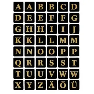 Comparateur de prix : 2 planches stickers Lettres Dorées en relief Herma