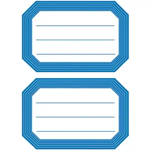 12 étiquettes scolaires 8,2x5,5cm Herma bords bleus pas cher