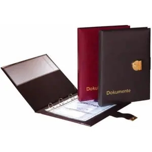 Pagna Document Wallet Soft Synthetic Leather with Flap Lock 4-Ring Mechanism Insert Pocket pas cher