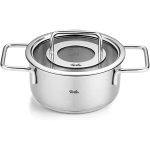 Comparateur de prix : Fissler Collection Pure Faitout En Acier Inoxydable (16 cm, 1,9 l) Avec Couvercle En Verre Et Graduation Intérieure, Compatible Induction
