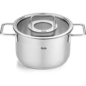 Comparateur de prix : Fissler Collection Pure Faitout En Acier Inoxydable (20 cm, 3,6 l) Avec Couvercle En Verre Et Graduation Intérieure, Compatible Induction, Argenté