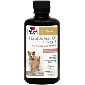Doppelherz Huile pour la Peau et Le Pelage pour Chats et Chiens - Aide à la Fonction de la Peau en Cas de dermatose et de Perte de Cheveux Excessive - 250 MLVendu paramazon