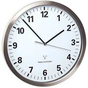 Comparateur de prix : TFA-Dostmann Horloge murale - TFA - radiopiloté - acier inoxydable - blanc - DCF77