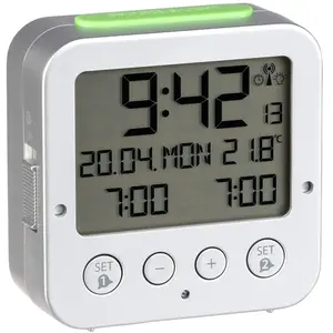 Comparateur de prix : Réveil radiopiloté TFA 60.2528.54 argent