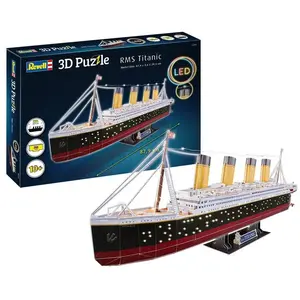 Comparateur de prix : Revell 3D Puzzles 00154 RMS Titanic - LED Edition Noir/Rouge, Centre