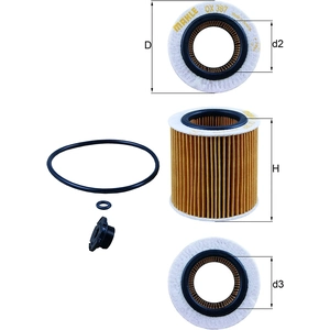 Mahle Filtre à huile, 74 mm KNECHT, par ex. pour BMW, Alpina pas cher