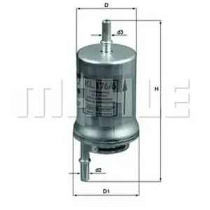 Filtre à carburant, 54,6 mm MAHLE, par ex. pour VW, Skoda, Audi, Seat pas cher
