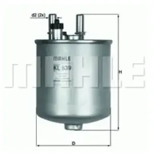 MAHLE KNECHT FILTER Filtre à carburant pour RENAULT: Twingo, Kangoo, Laguna (Ref: KL 639D) pas cher